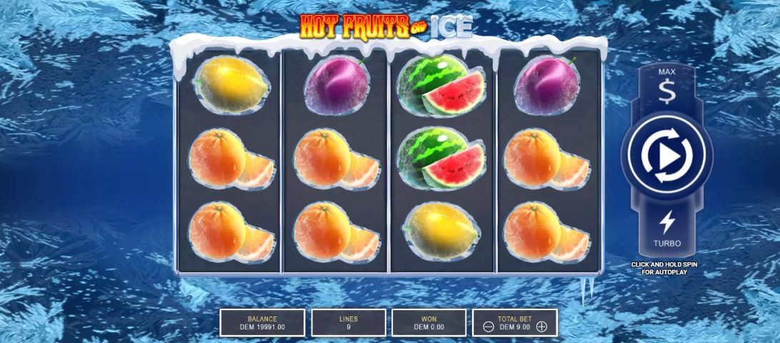 Používejte turbo režim a autoplay ve slotu Hot Fruits on Ice